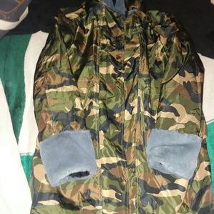 brand new  camouflage  fur jacket